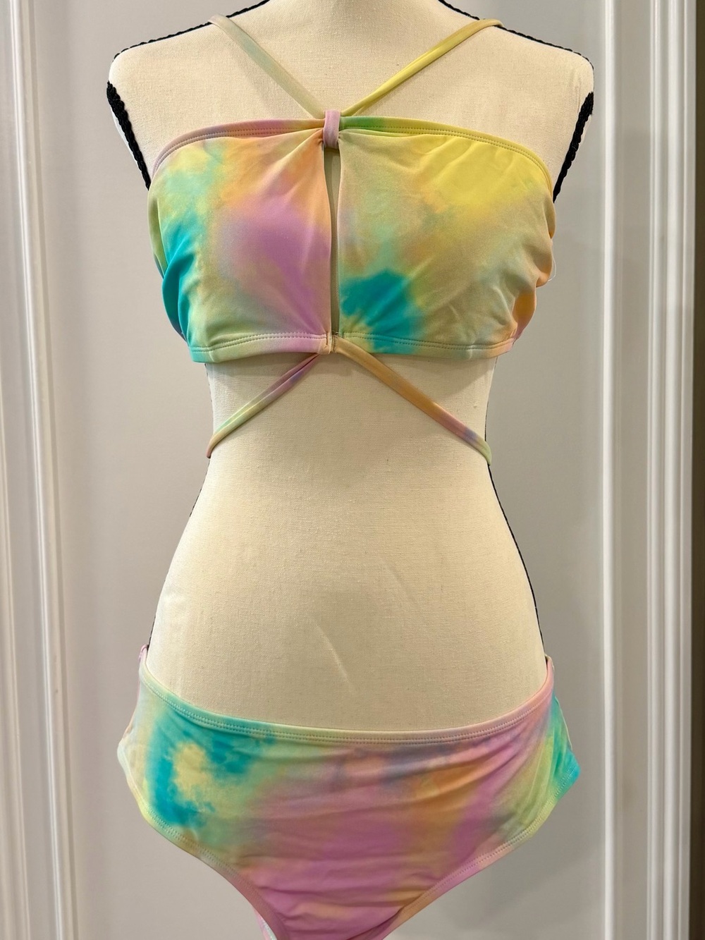 Tie-Dye Pastel Strappy bikini - Multicolor